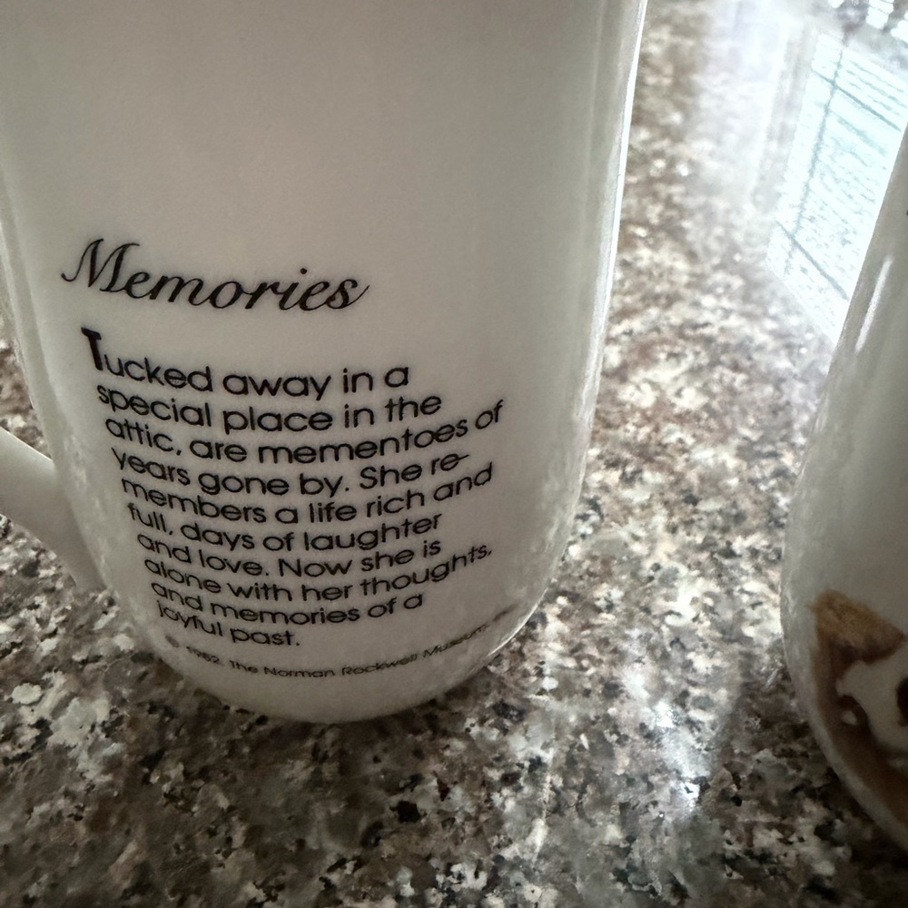 Norman Rockwell Colorful Illustrated Mug Set of 4 date 1982 - Picture 7 of 9